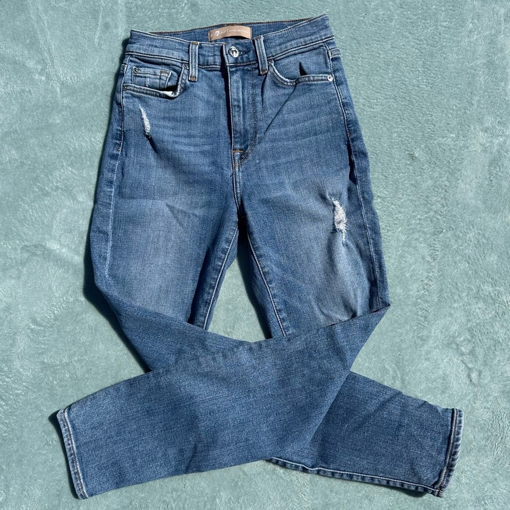 7 For All Mankind the high waist ankle skinny jeans